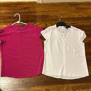 Banana Republic, Elegant Women's Tops in Magenta and White